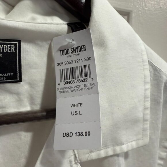 Todd Snyder White Camp Collar Shirt L NWT - Picture 3 of 4